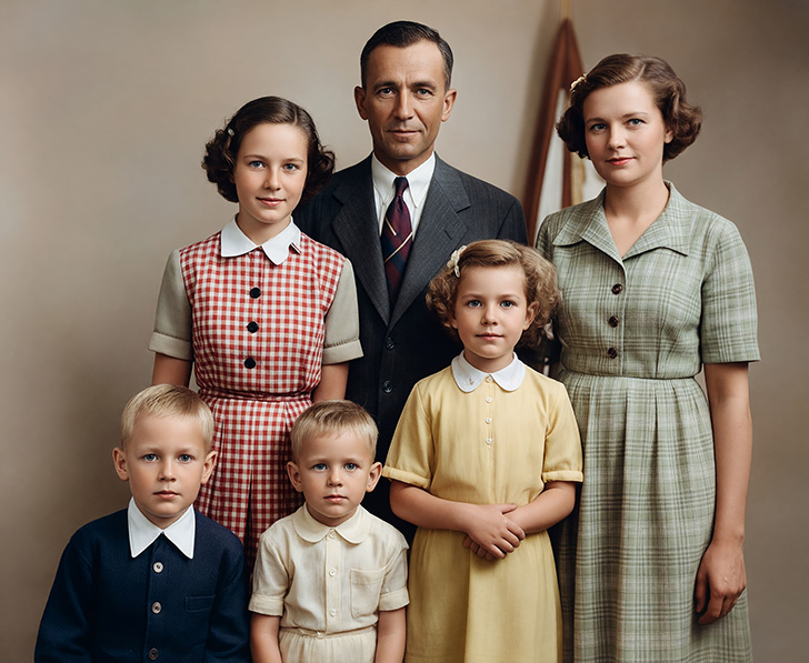 AI-restored color photo